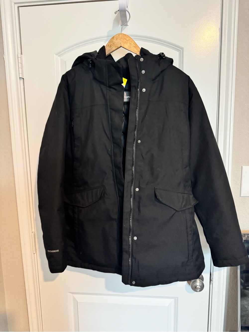 Eddie Bauer Black Hooded Puffer Coat